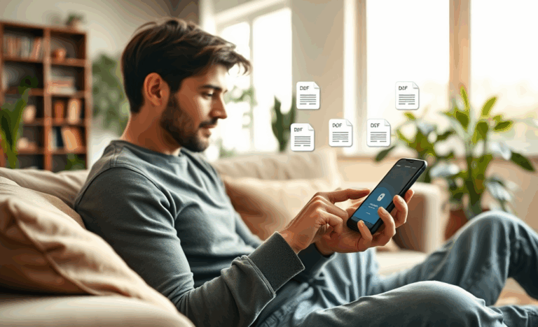 Imagem ilustrativa sobre o uso do app do banco para gerenciar documentos e recibos.